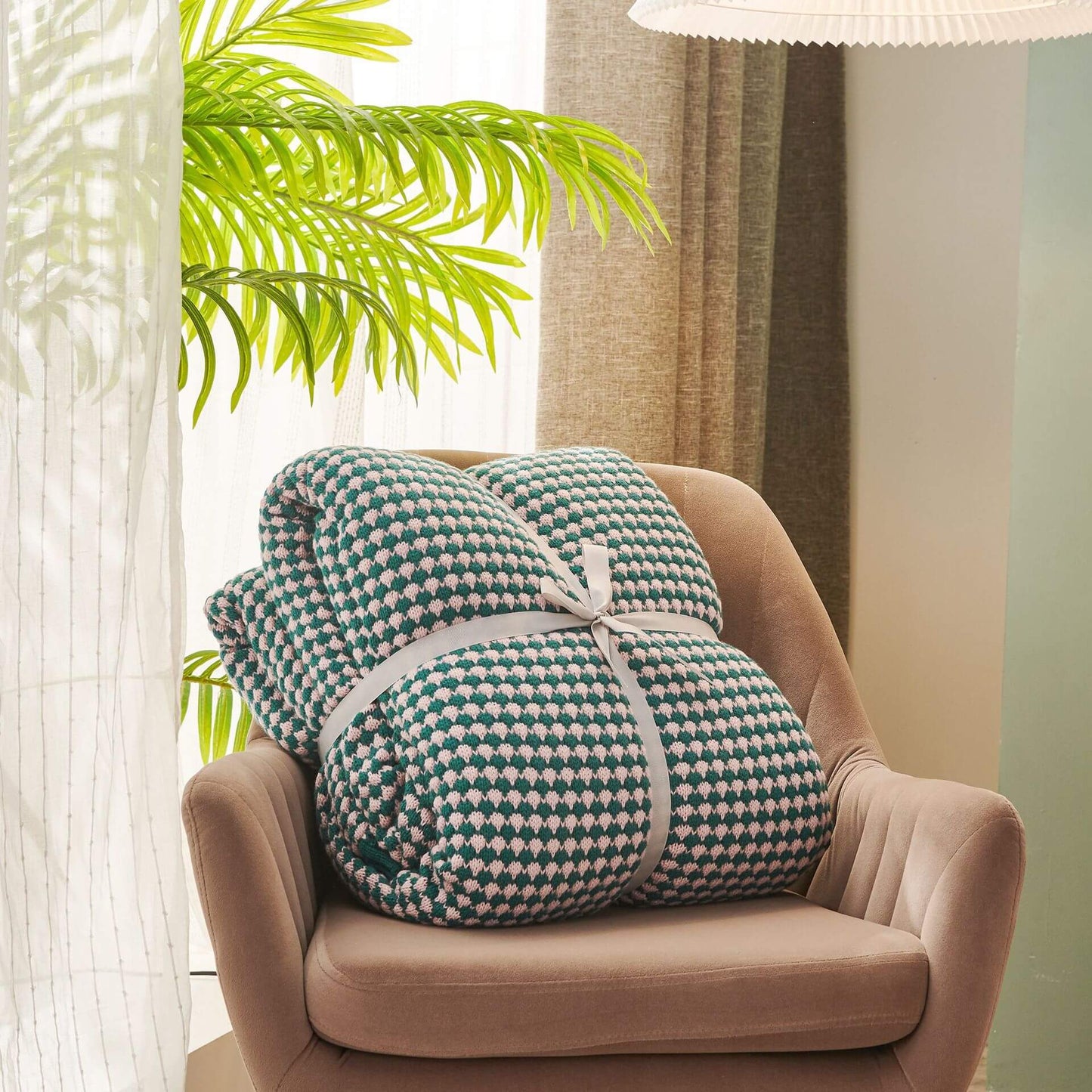 Couverture en laine sherpa à grosse maille douce pour une décoration intérieure confortable