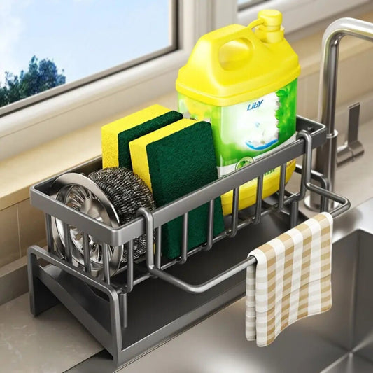 Porte-savon éponge auto-drainant avec chiffon de nettoyage multi-usages