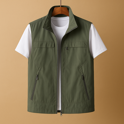 Cardigan Homme Lichtgewicht Korte Mouw Buiten