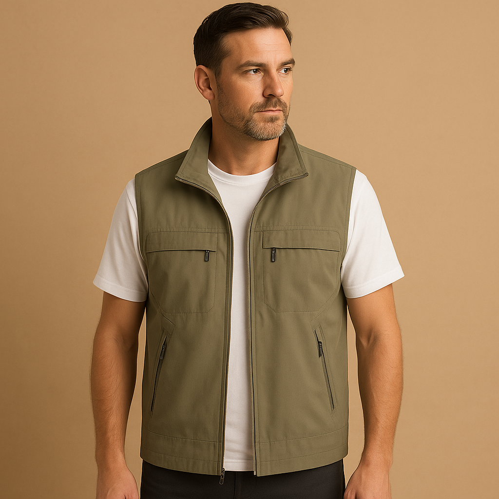 Cardigan Homme Lichtgewicht Korte Mouw Buiten