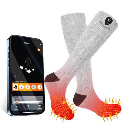 Bluetooth Heated Socks with APP Control for Men and Women - Rechargeable Warm Thermal Socks for Cold Weather Outdoor Use