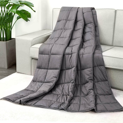 Couverture lestée gris foncé avec du coton doux et des billes de verre pour un sommeil réparateur