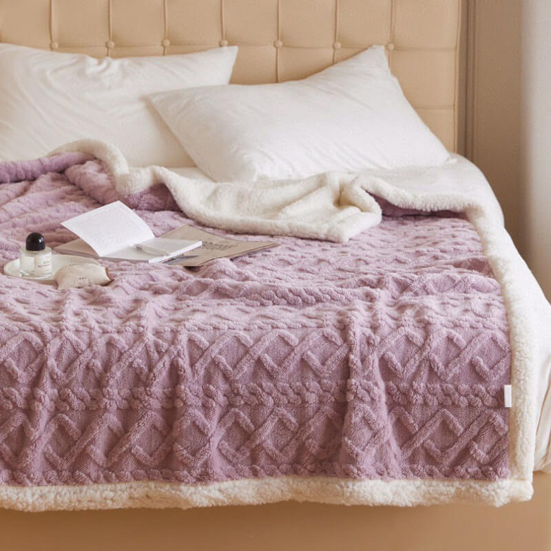 Cozy Soft Sherpa Shaggy Throw Blanket for Home Decor and Warmth