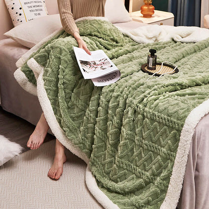 Cozy Soft Sherpa Shaggy Throw Blanket for Home Decor and Warmth