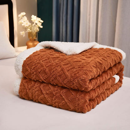 Cozy Soft Sherpa Shaggy Throw Blanket for Home Decor and Warmth