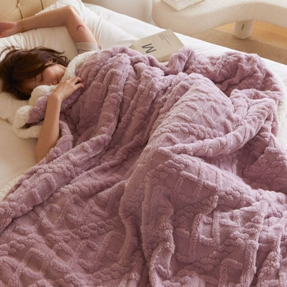 Cozy Soft Sherpa Shaggy Throw Blanket for Home Decor and Warmth