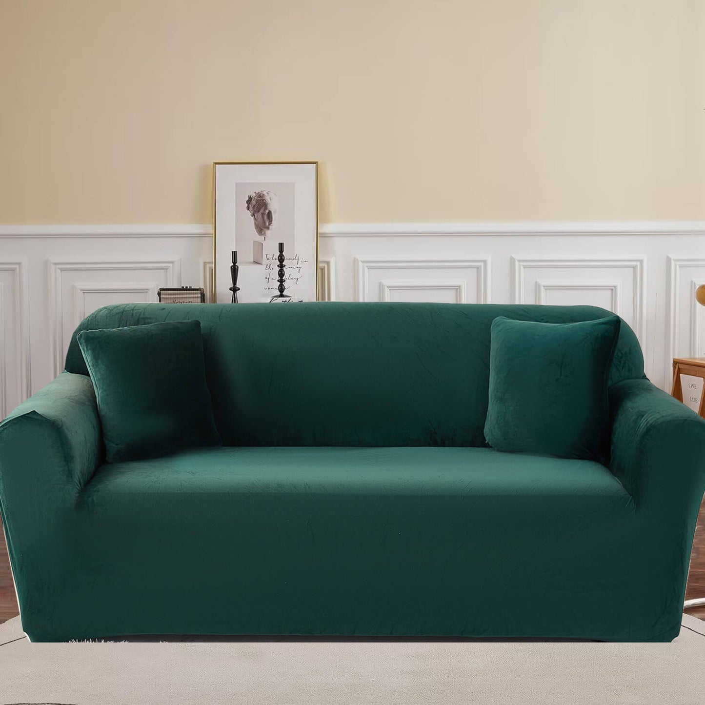 Housse de canapé extensible en jacquard, lavable, pour animaux et enfants