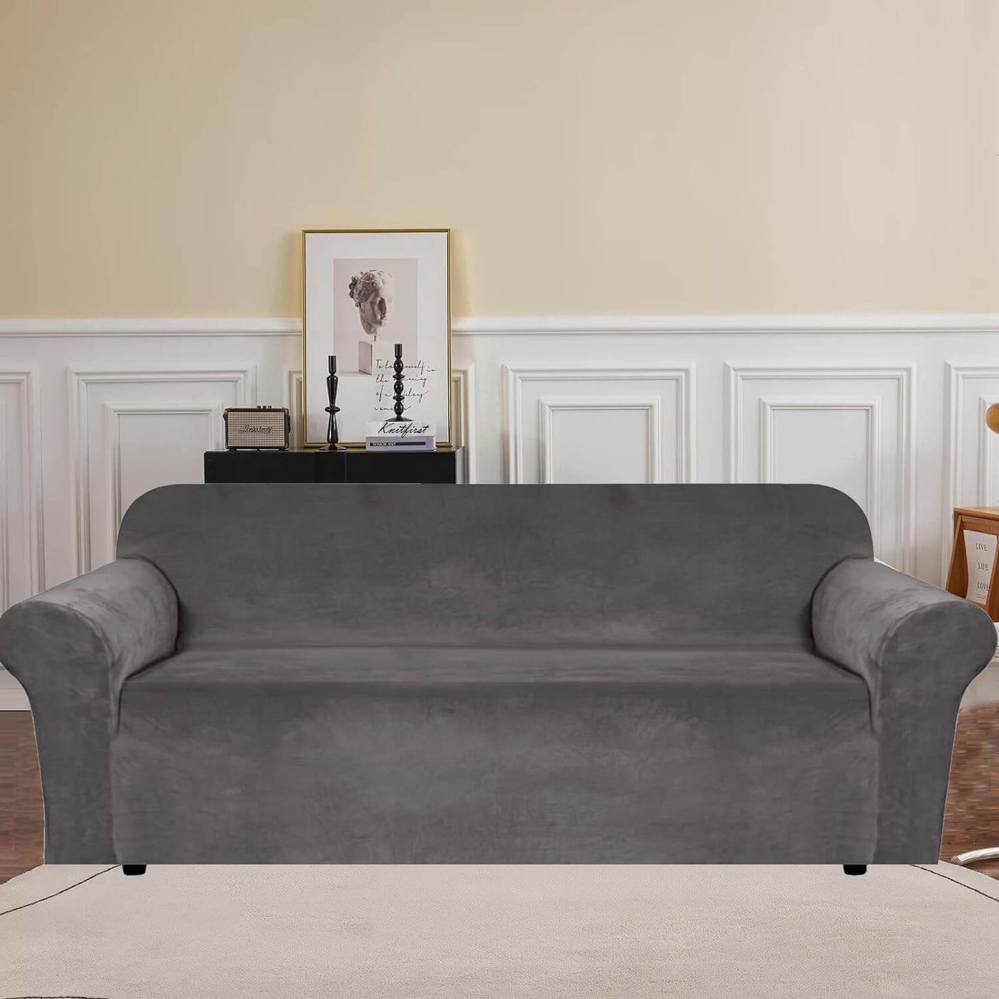 Housse de canapé extensible en jacquard, lavable, pour animaux et enfants