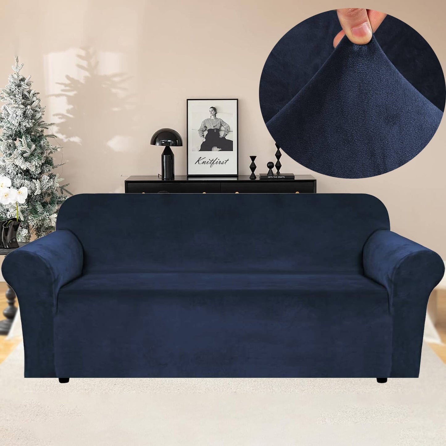 Housse de canapé extensible en jacquard, lavable, pour animaux et enfants