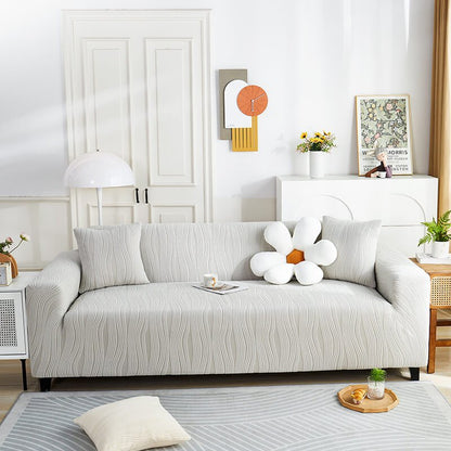 Housse de canapé extensible en jacquard, lavable, pour animaux et enfants