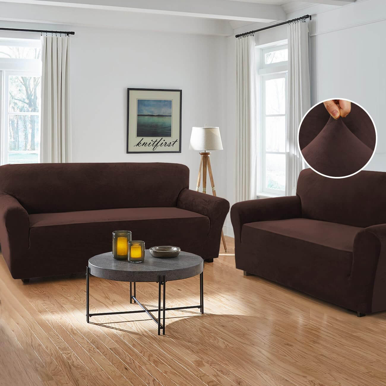 Housse de canapé extensible en jacquard, lavable, pour animaux et enfants