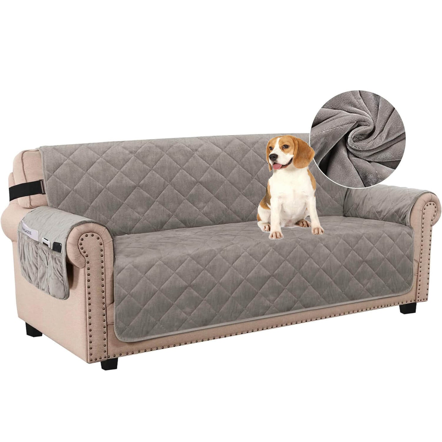 Washable Velvet Sofa Cover for 3-Seater Couch - Non-Slip Pet Protector