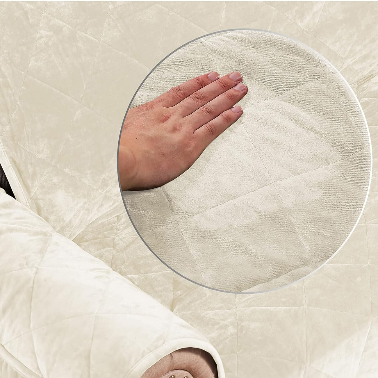 Washable Velvet Sofa Cover for 3-Seater Couch - Non-Slip Pet Protector