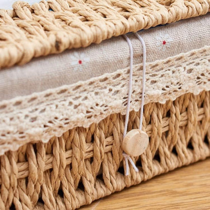 Stylish Braided Woven Tissue Box Holder for Home Decor