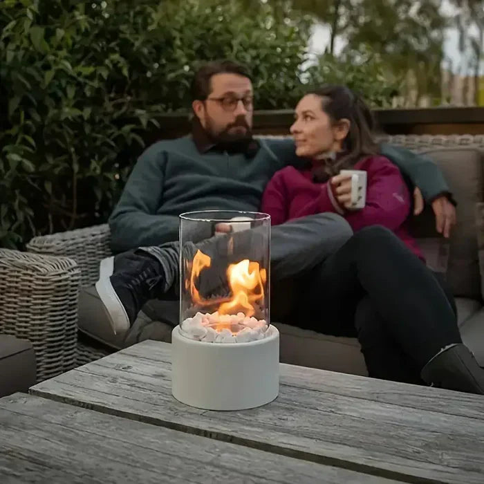 Stylish Flickering Flame Table Lamp - Compact Fire Lantern Light