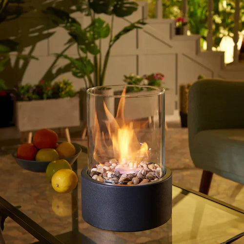 Stylish Flickering Flame Table Lamp - Compact Fire Lantern Light