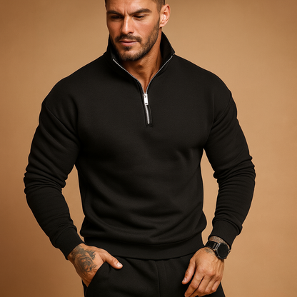 Heren Half Zip Trui – Pull Gebreide pour l'hiver