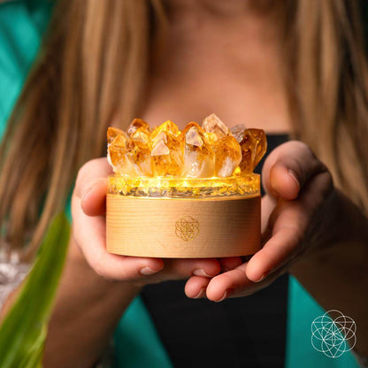 Lampe de nuit Midas Citrine de luxe - Décoration élégante pour le salon et la chambre