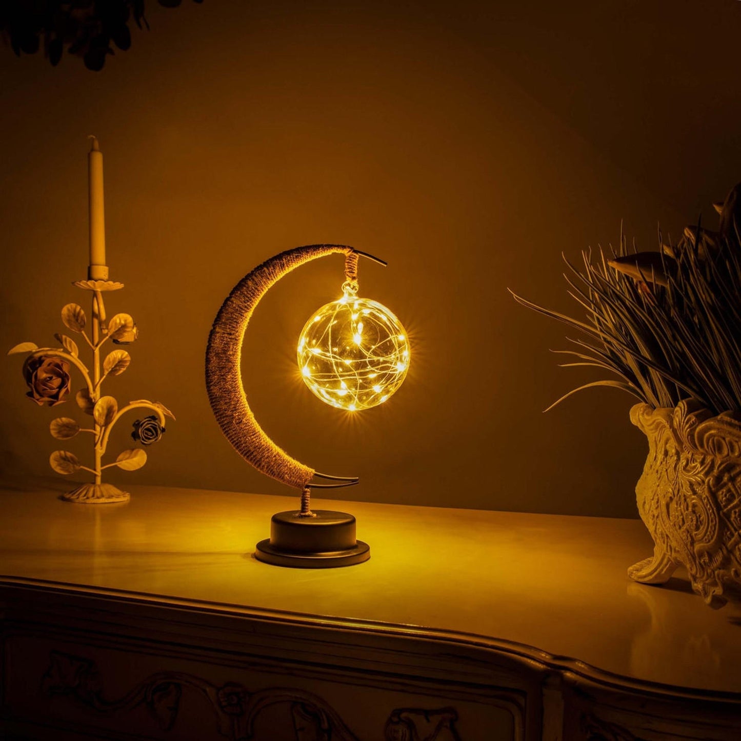 Lampe de table Lune pour salon - Veilleuse élégante et décoration intérieure