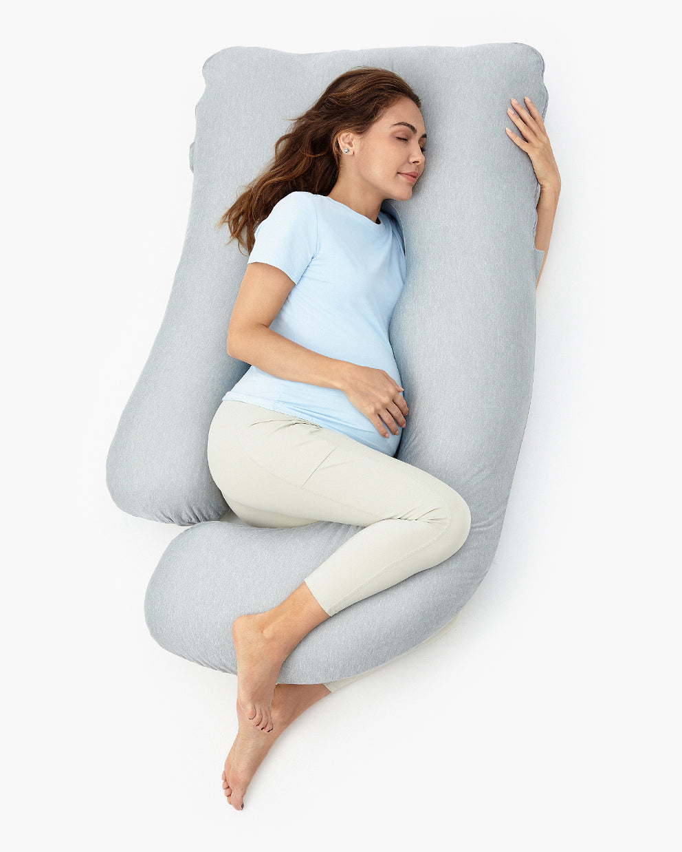 U Shaped Pregnancy Pillow for Comfort and Support - Cooling Fabric for Expecting Mothers