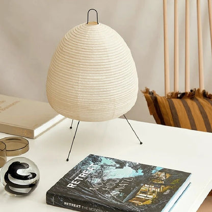 Lampe de table LED en papier de riz japonais - Décoration lumineuse moderne pour la maison