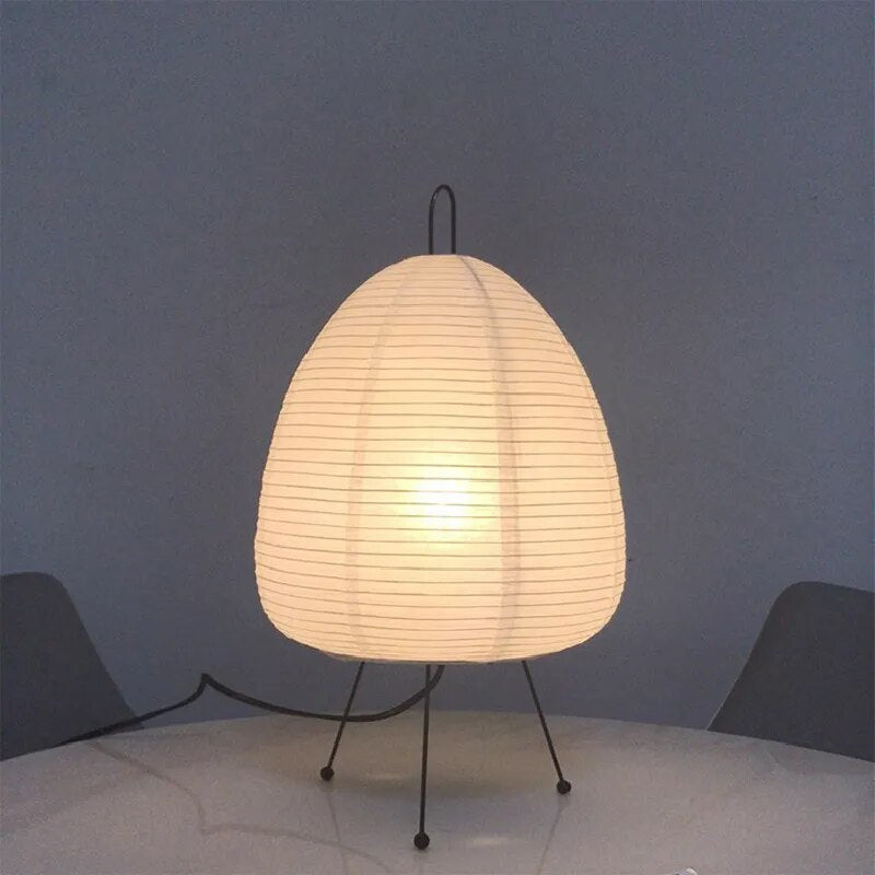 Lampe de table LED en papier de riz japonais - Décoration lumineuse moderne pour la maison