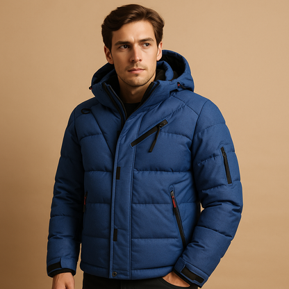 Herren Daunenparka mit Kapuze – Chaud et coupe-vent