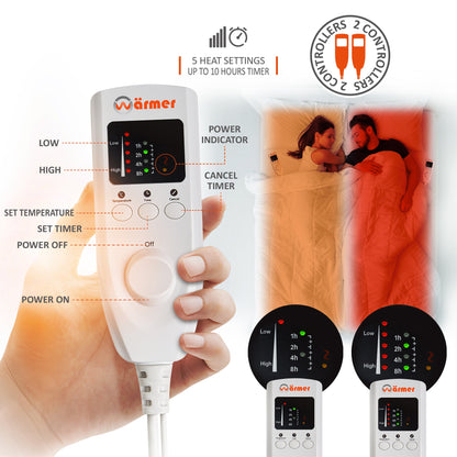 200 Thread Count Cotton Electric Blanket - Fully Fitted Warm Throw