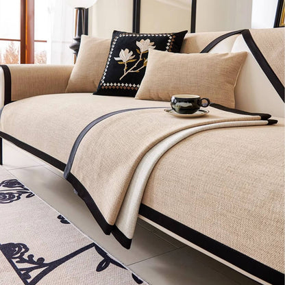 Washable Linen Sofa Covers, Anti-Slip Sectional Slipcovers for Pets