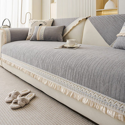 Washable Linen Sofa Covers, Anti-Slip Sectional Slipcovers for Pets