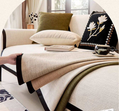 Washable Linen Sofa Covers, Anti-Slip Sectional Slipcovers for Pets
