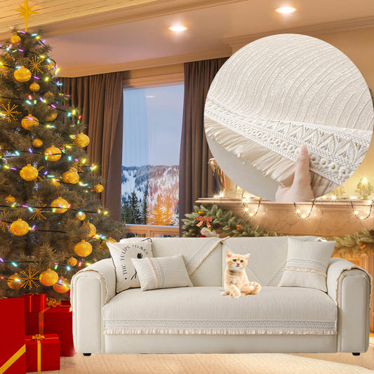 Washable Linen Sofa Covers, Anti-Slip Sectional Slipcovers for Pets