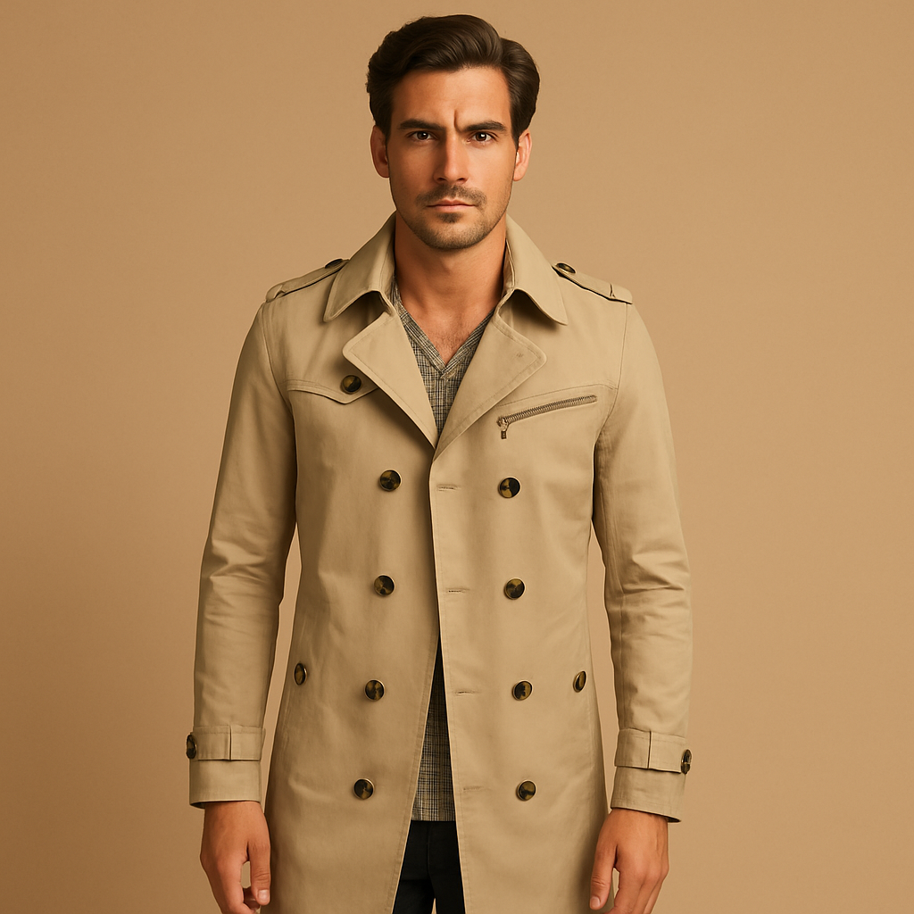 Trenchcoat imperméable pour hommes – Klassiek Dubbelzijdig Ontwerp