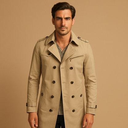 Trenchcoat imperméable pour hommes – Klassiek Dubbelzijdig Ontwerp
