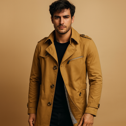 Trenchcoat imperméable pour hommes – Klassiek Dubbelzijdig Ontwerp