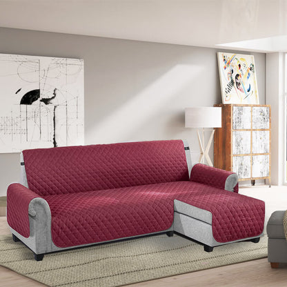Waterproof L-Shaped Sofa Cover with Chaise for Pets - Adjustable Straps