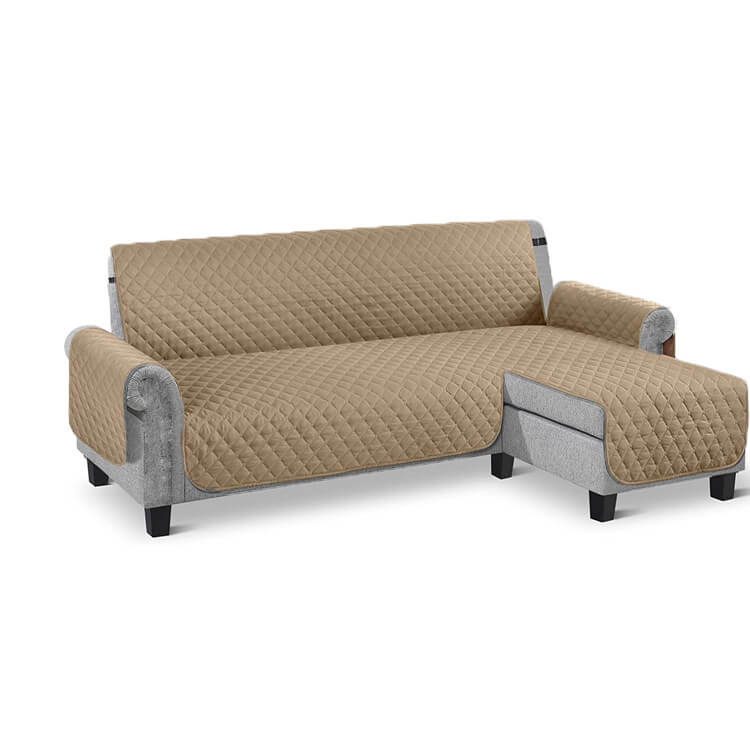 Waterproof L-Shaped Sofa Cover with Chaise for Pets - Adjustable Straps