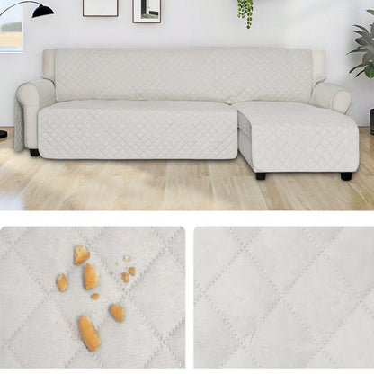 Waterproof L-Shaped Sofa Cover with Chaise for Pets - Adjustable Straps