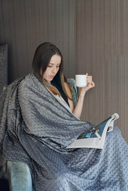 Gewichtsdecke mit abnehmbarem Bezug und Glasperlen für besseren Schlaf