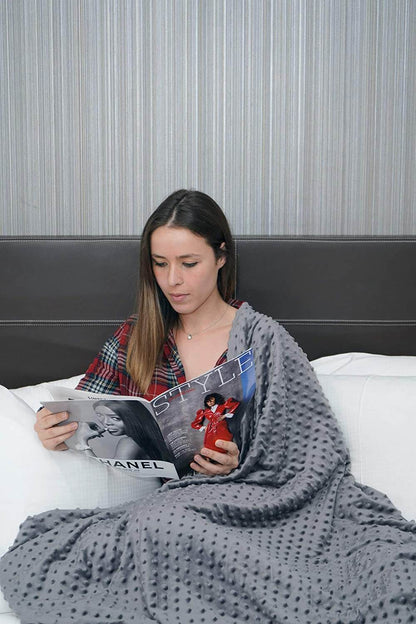 Gewichtsdecke mit abnehmbarem Bezug und Glasperlen für besseren Schlaf