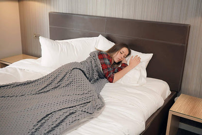 Gewichtsdecke mit abnehmbarem Bezug und Glasperlen für besseren Schlaf