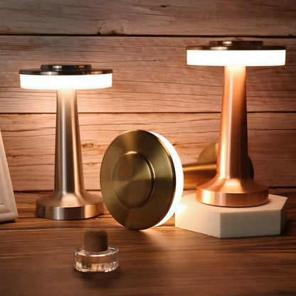 Lampe de table rétro sans fil rechargeable à commande tactile - Lumière d'ambiance