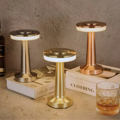Lampe de table rétro sans fil rechargeable à commande tactile - Lumière d'ambiance