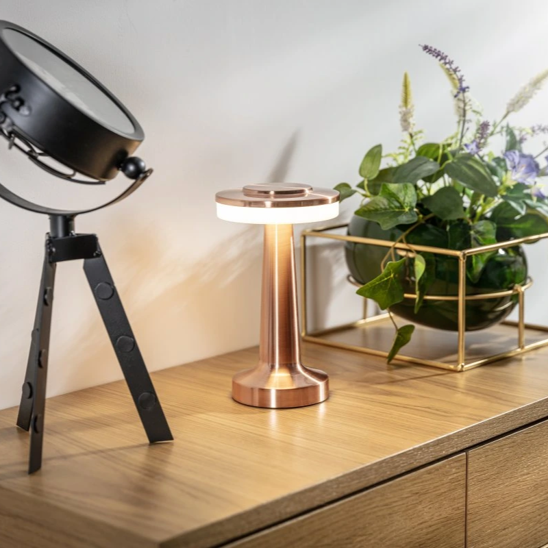 Lampe de table rétro sans fil rechargeable à commande tactile - Lumière d'ambiance