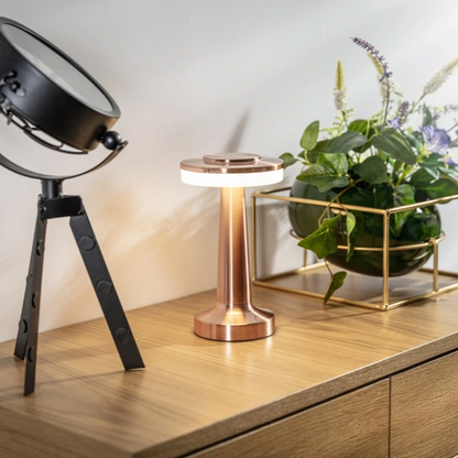 Lampe de table rétro sans fil rechargeable à commande tactile - Lumière d'ambiance