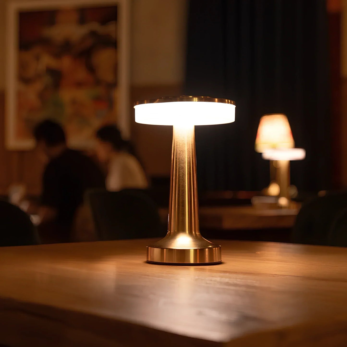 Lampe de table rétro sans fil rechargeable à commande tactile - Lumière d'ambiance