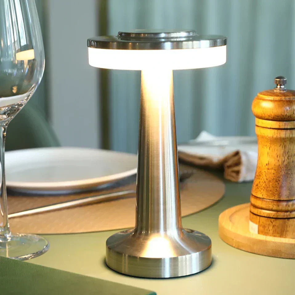 Lampe de table rétro sans fil rechargeable à commande tactile - Lumière d'ambiance