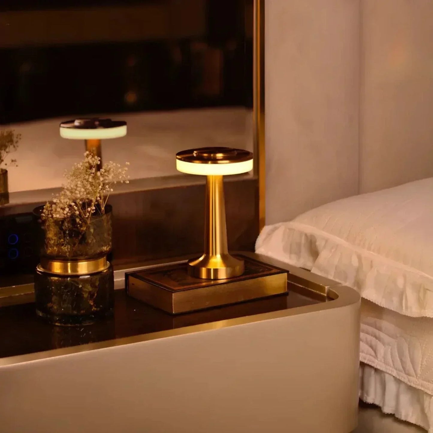 Lampe de table rétro sans fil rechargeable à commande tactile - Lumière d'ambiance