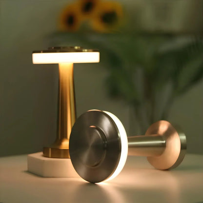 Lampe de table rétro sans fil rechargeable à commande tactile - Lumière d'ambiance