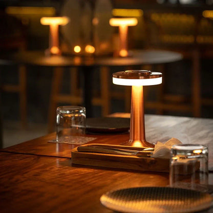 Lampe de table rétro sans fil rechargeable à commande tactile - Lumière d'ambiance